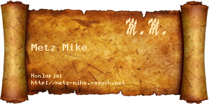 Metz Mike névjegykártya